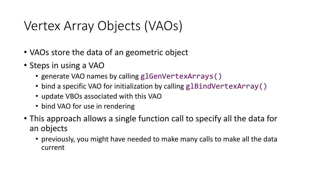 vertex array objects vaos