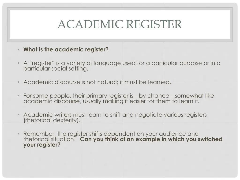 academic register 1