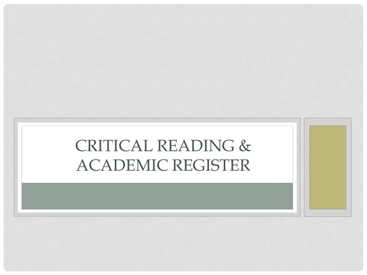 critical reading academic register