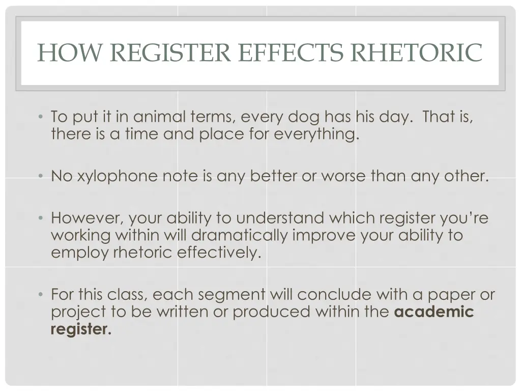 how register effects rhetoric