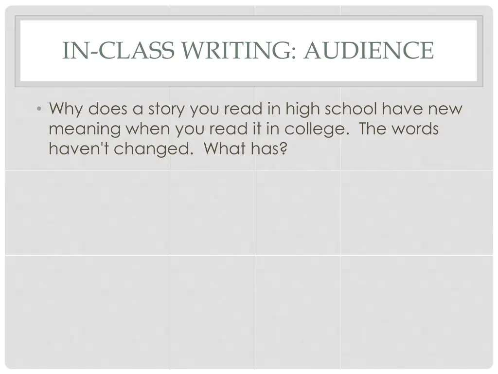 in class writing audience