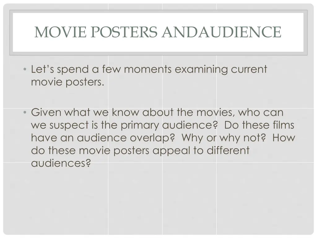 movie posters andaudience