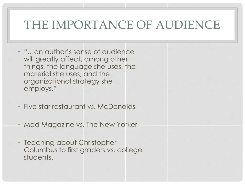 the importance of audience