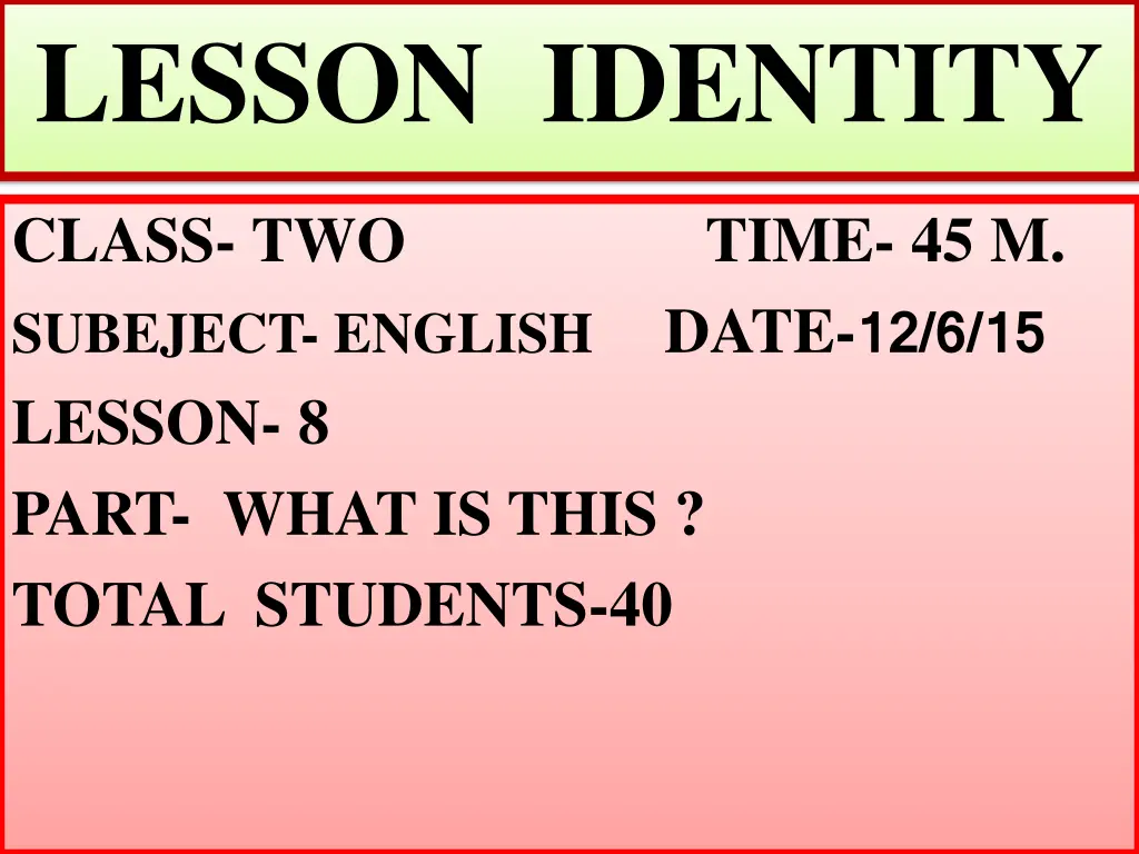 lesson identity