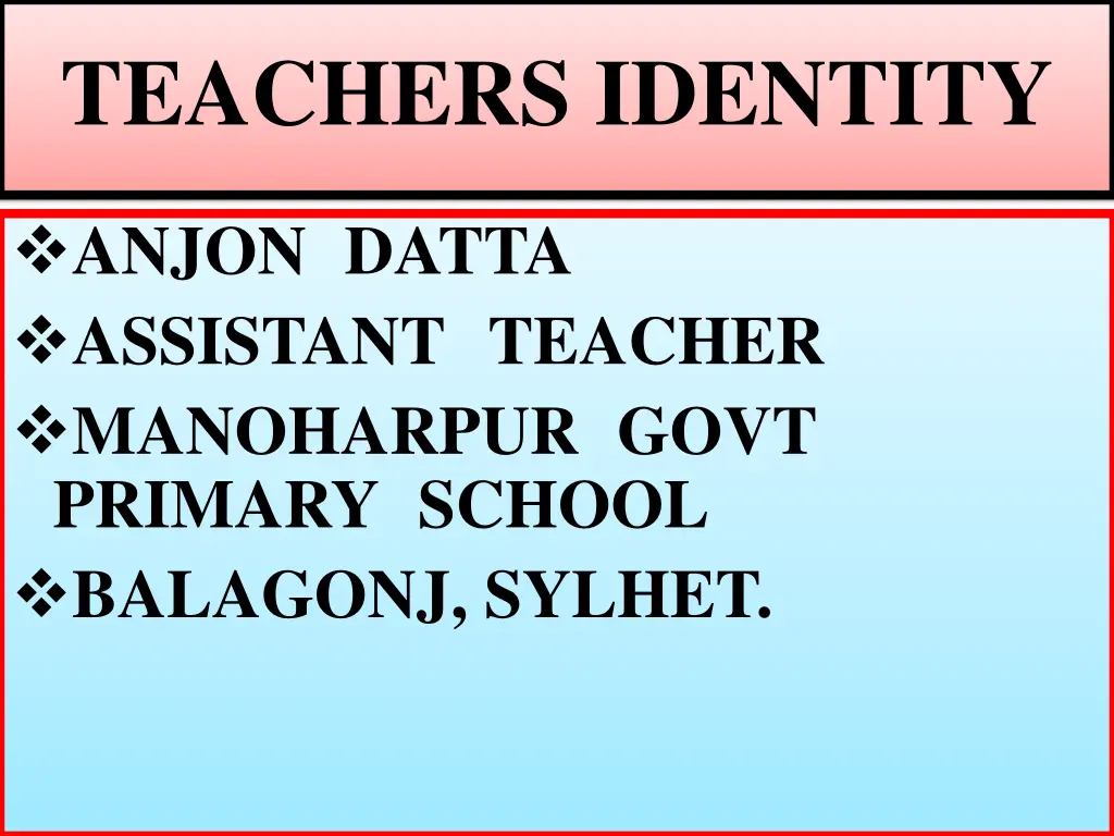 teachers identity