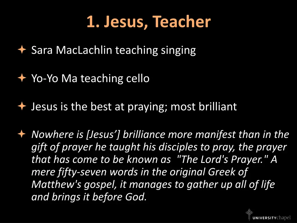 1 jesus teacher 1