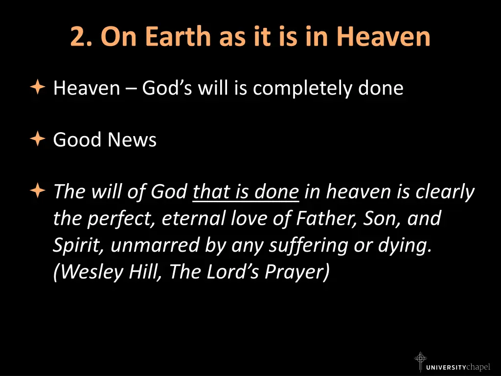 2 on earth as it is in heaven 4