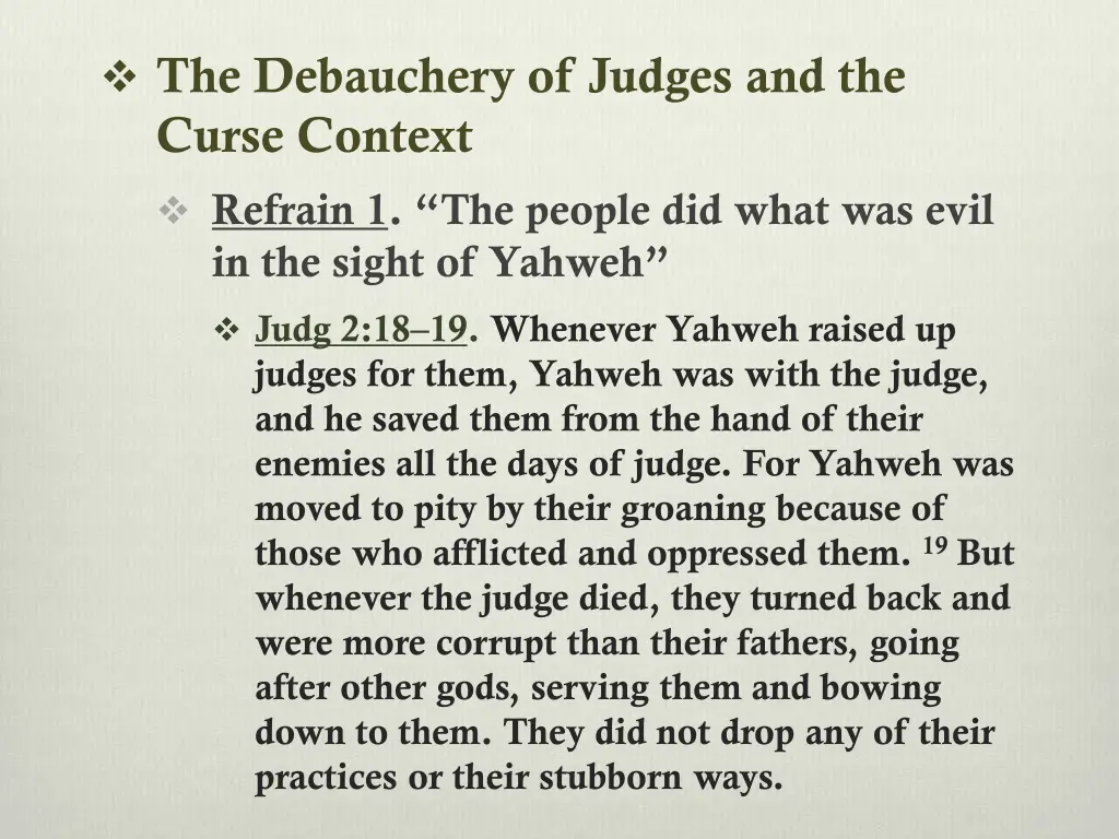 the debauchery of judges and the curse context 1