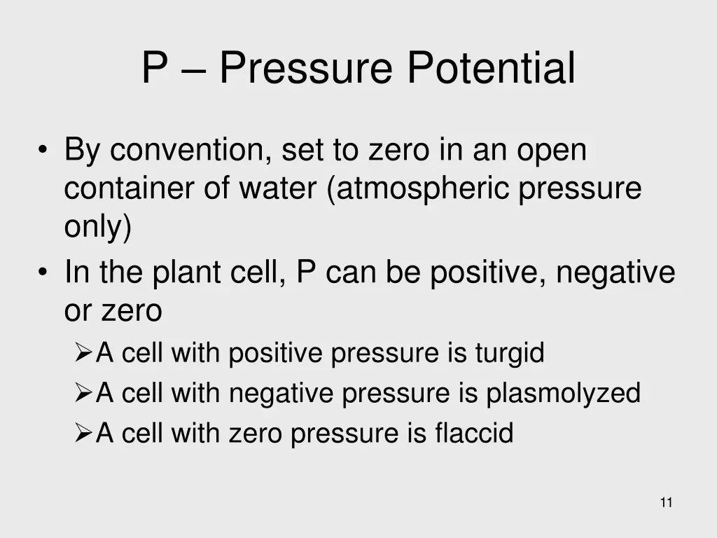 p pressure potential