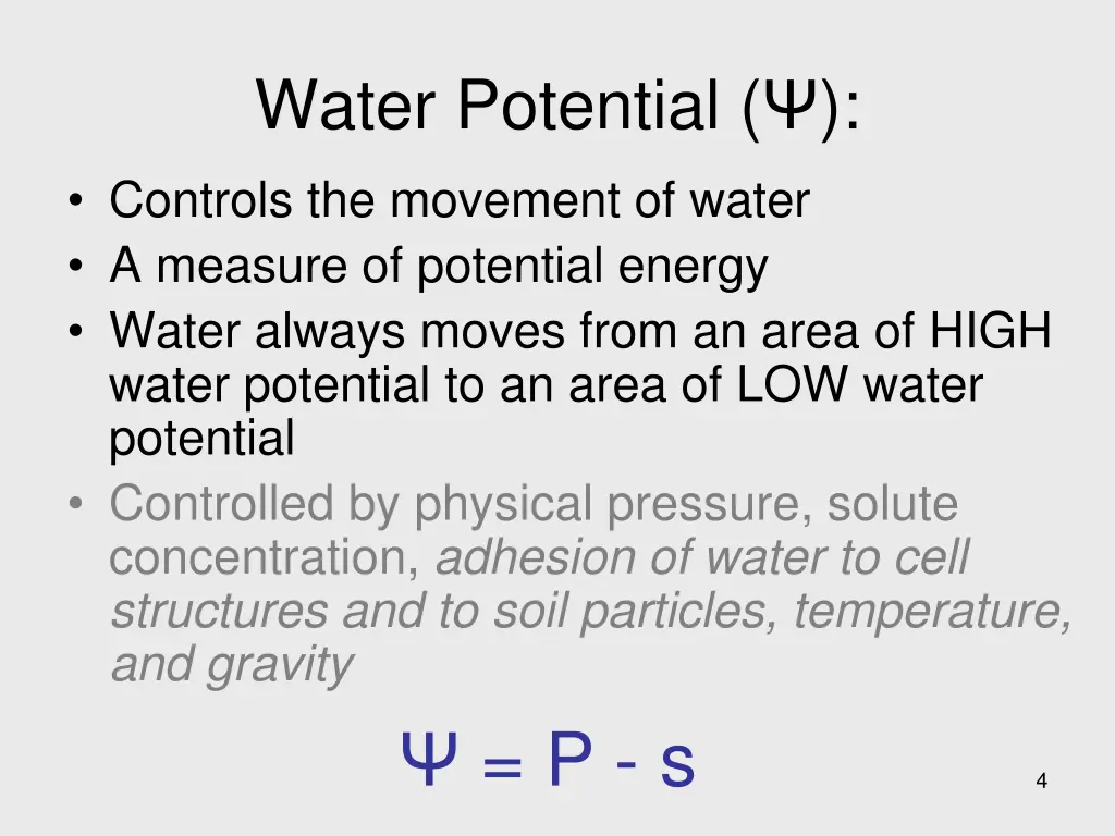 water potential