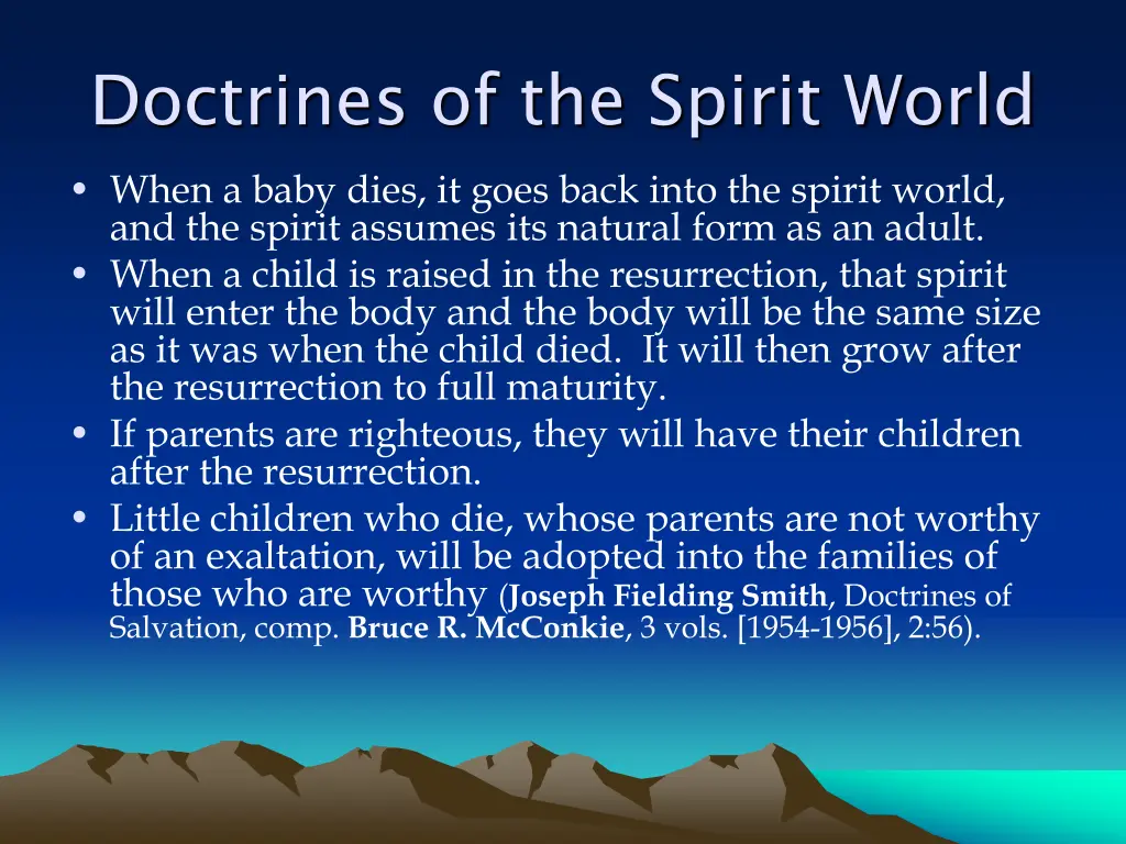 doctrines of the spirit world