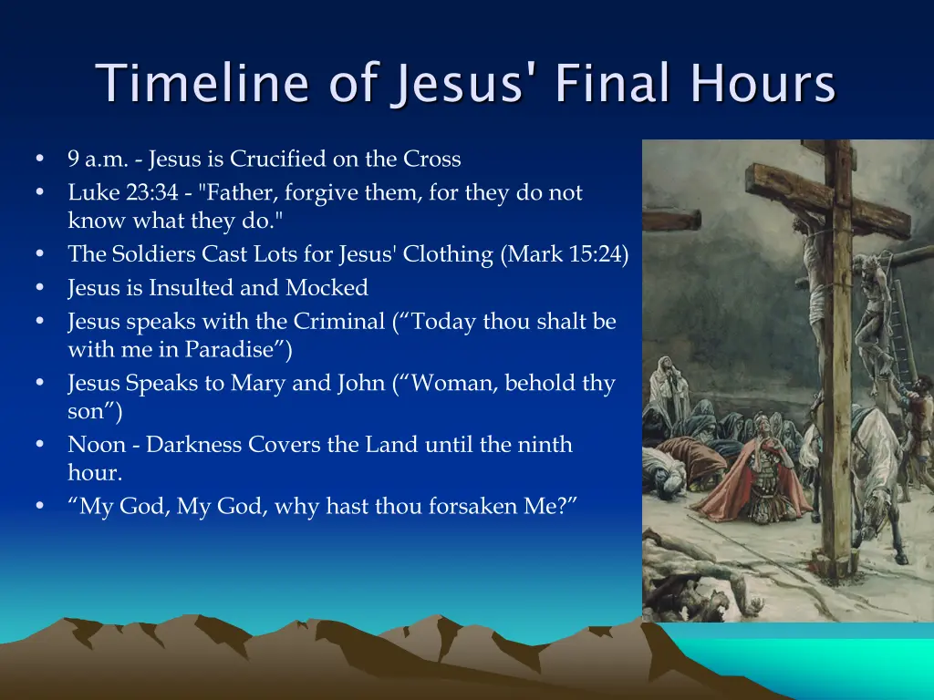 timeline of jesus final hours