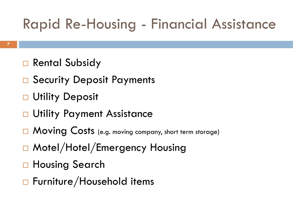 rapid re housing financial assistance