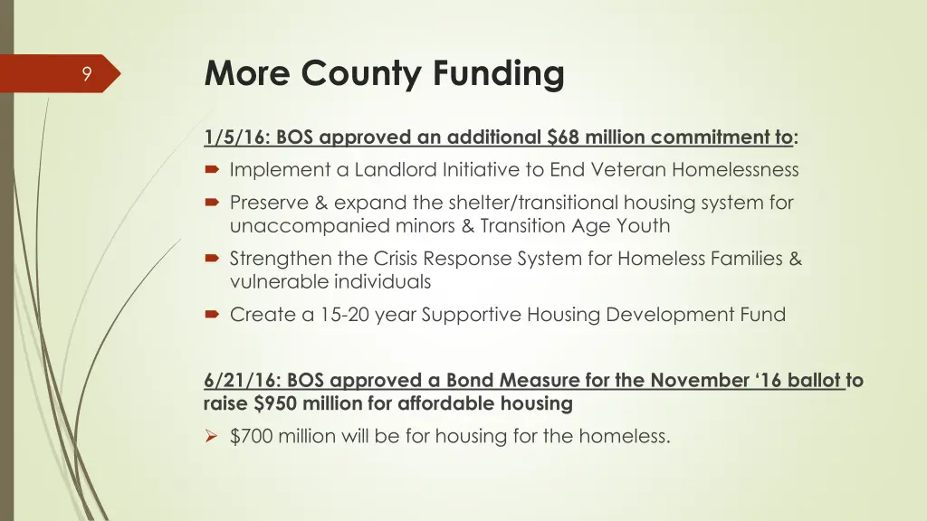 more county funding