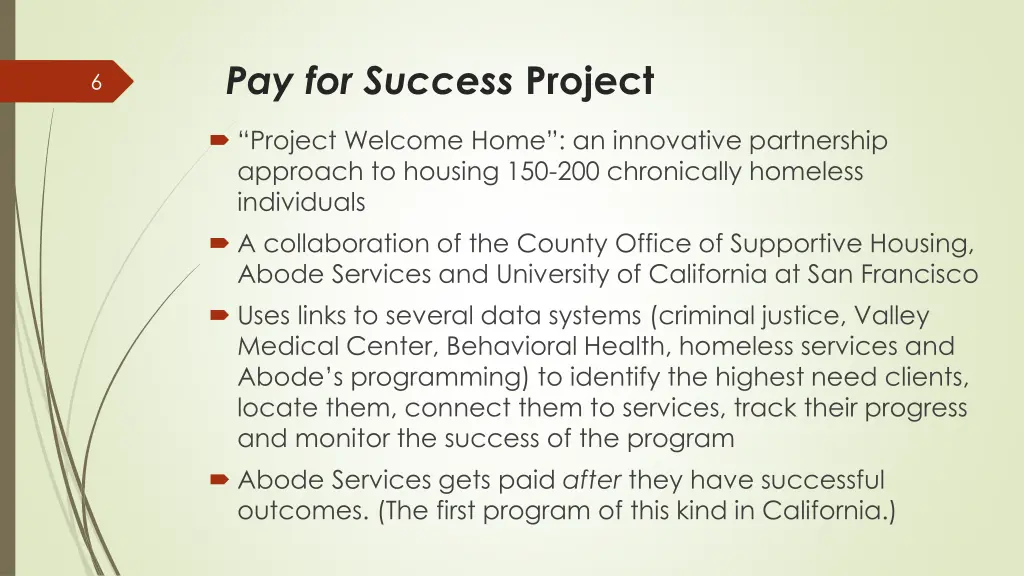 pay for success project