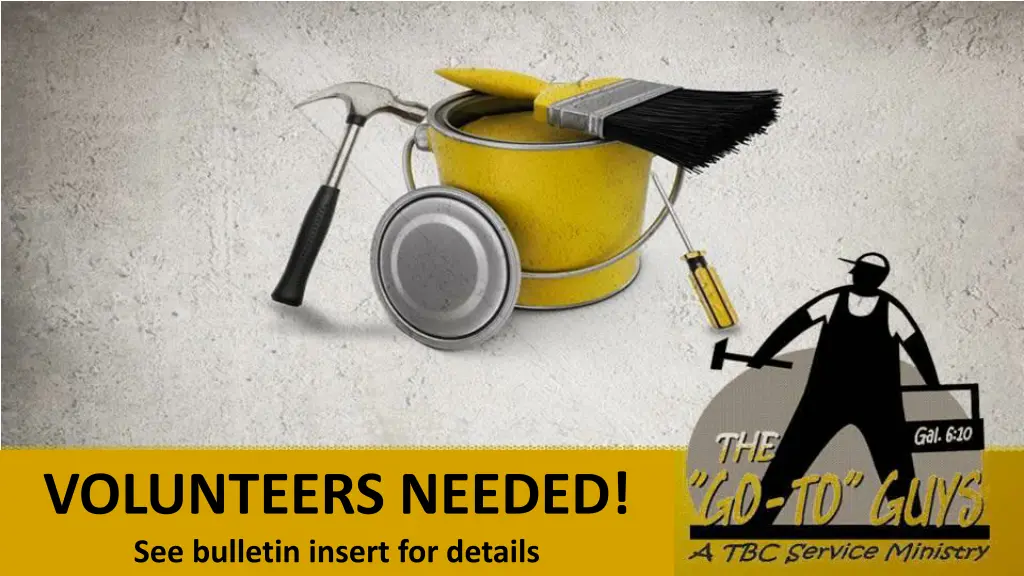 volunteers needed see bulletin insert for details