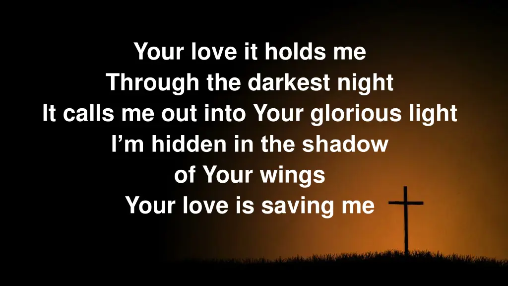 your love it holds me through the darkest night