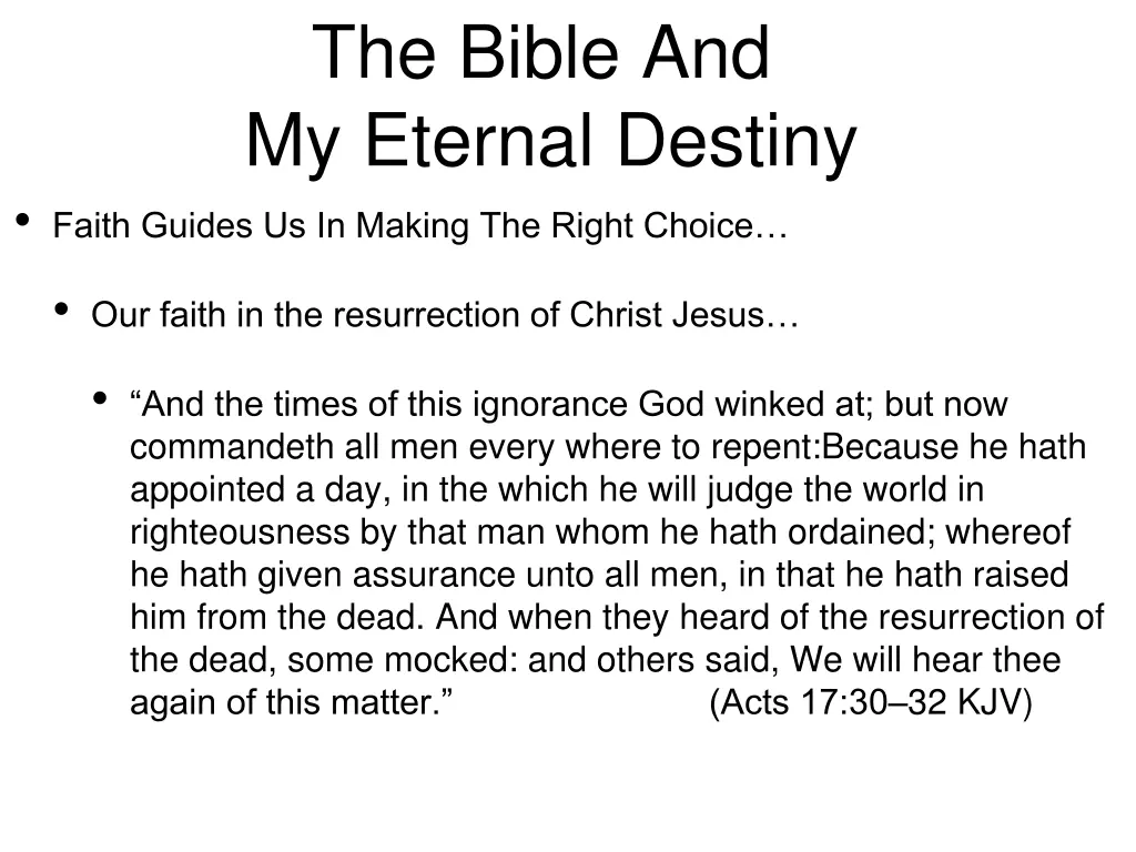 the bible and my eternal destiny faith guides 1