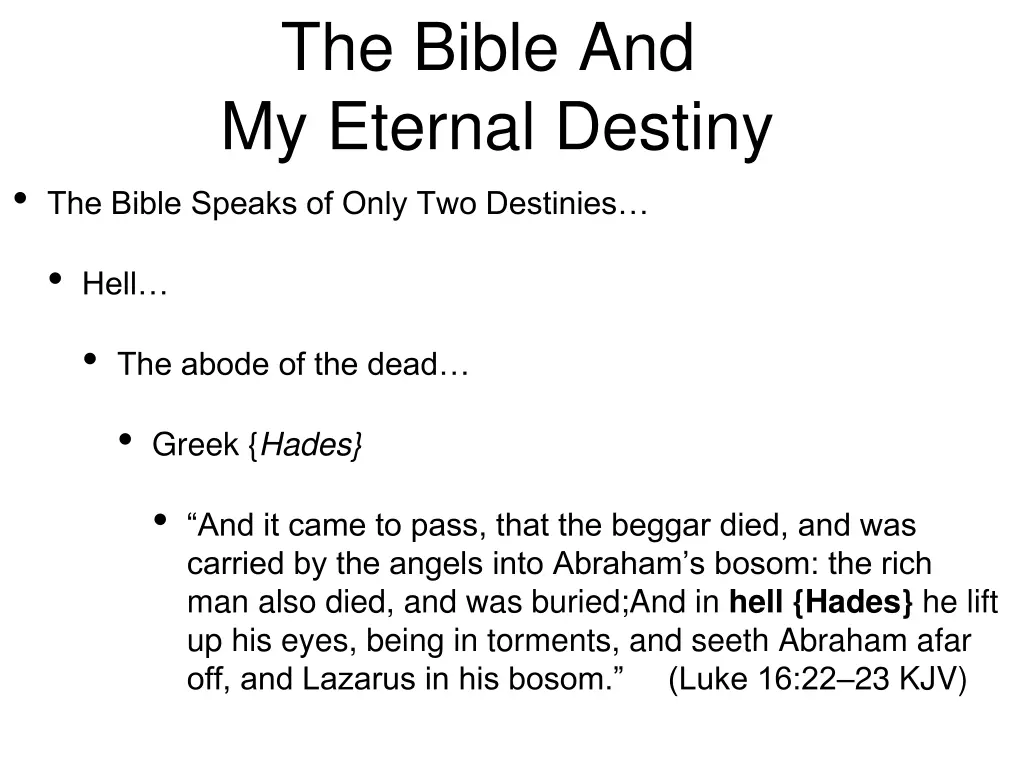 the bible and my eternal destiny the bible speaks 2