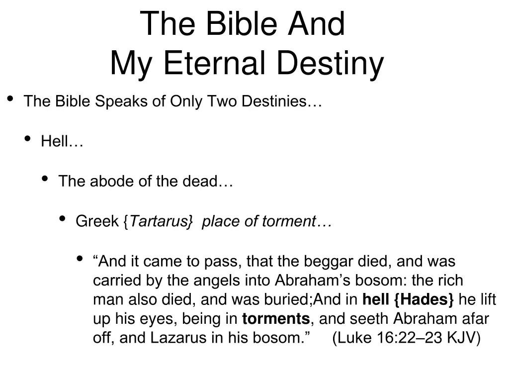 the bible and my eternal destiny the bible speaks 3