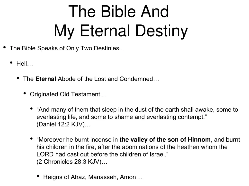 the bible and my eternal destiny the bible speaks 6