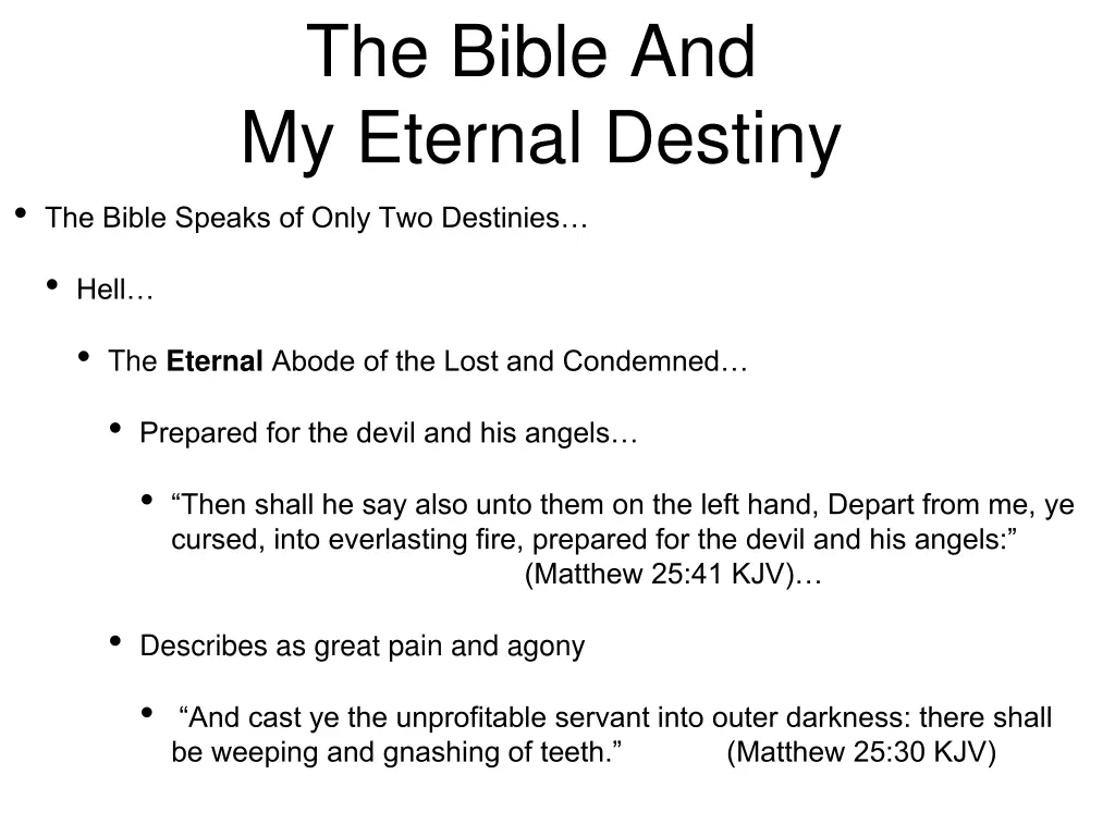 the bible and my eternal destiny the bible speaks 7