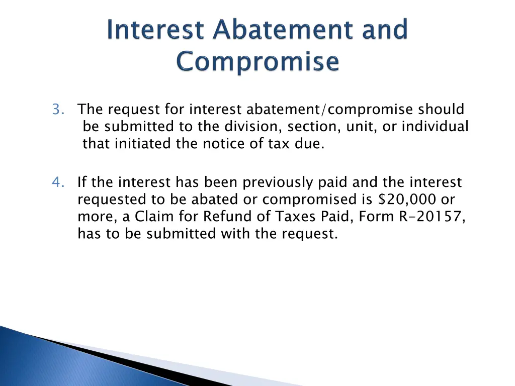 3 the request for interest abatement compromise