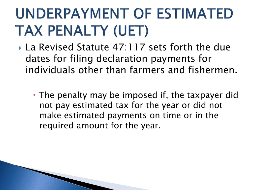 la revised statute 47 117 sets forth