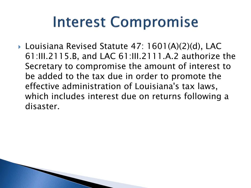 louisiana revised statute 47 1601