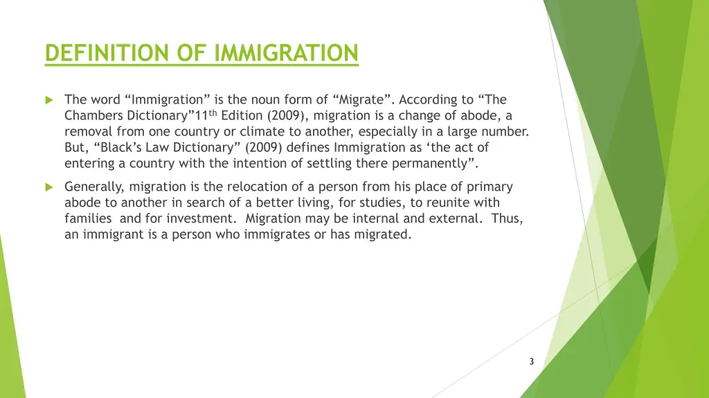 definition of immigration