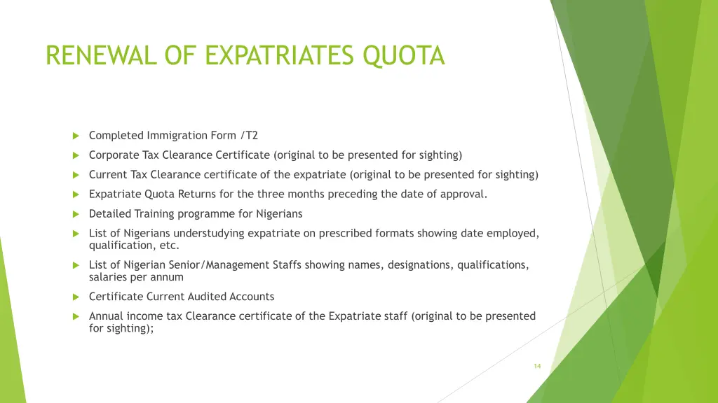 renewal of expatriates quota