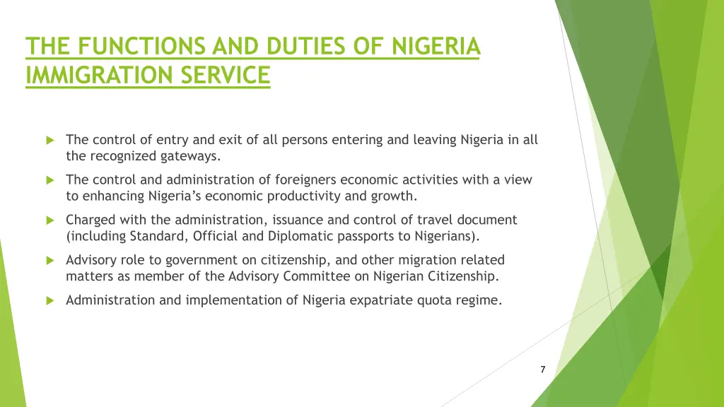 the functions and duties of nigeria immigration