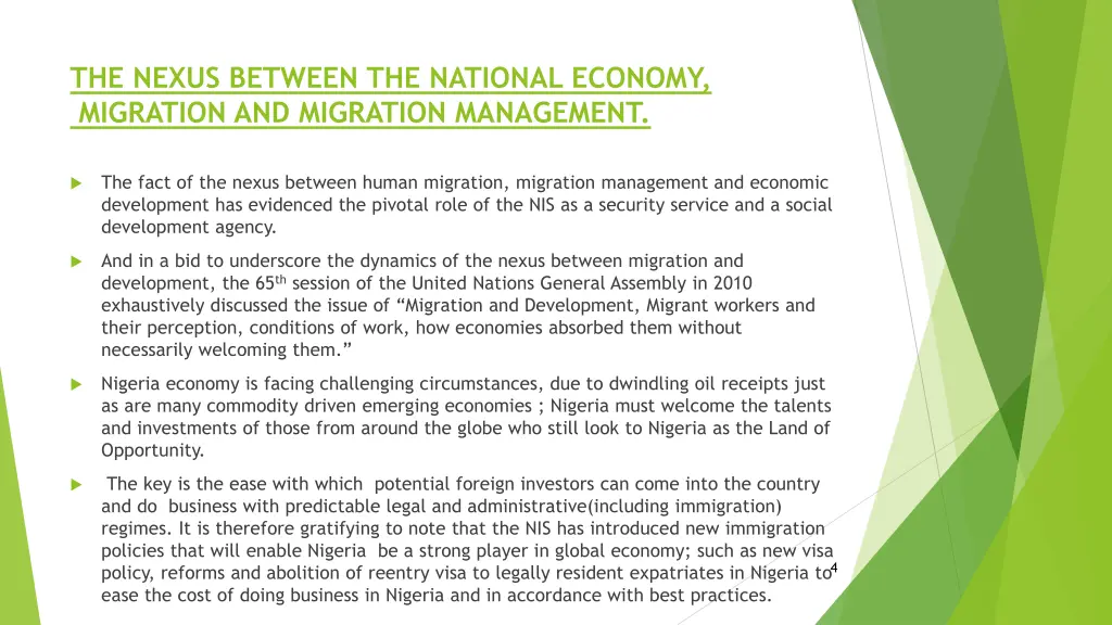 the nexus between the national economy migration