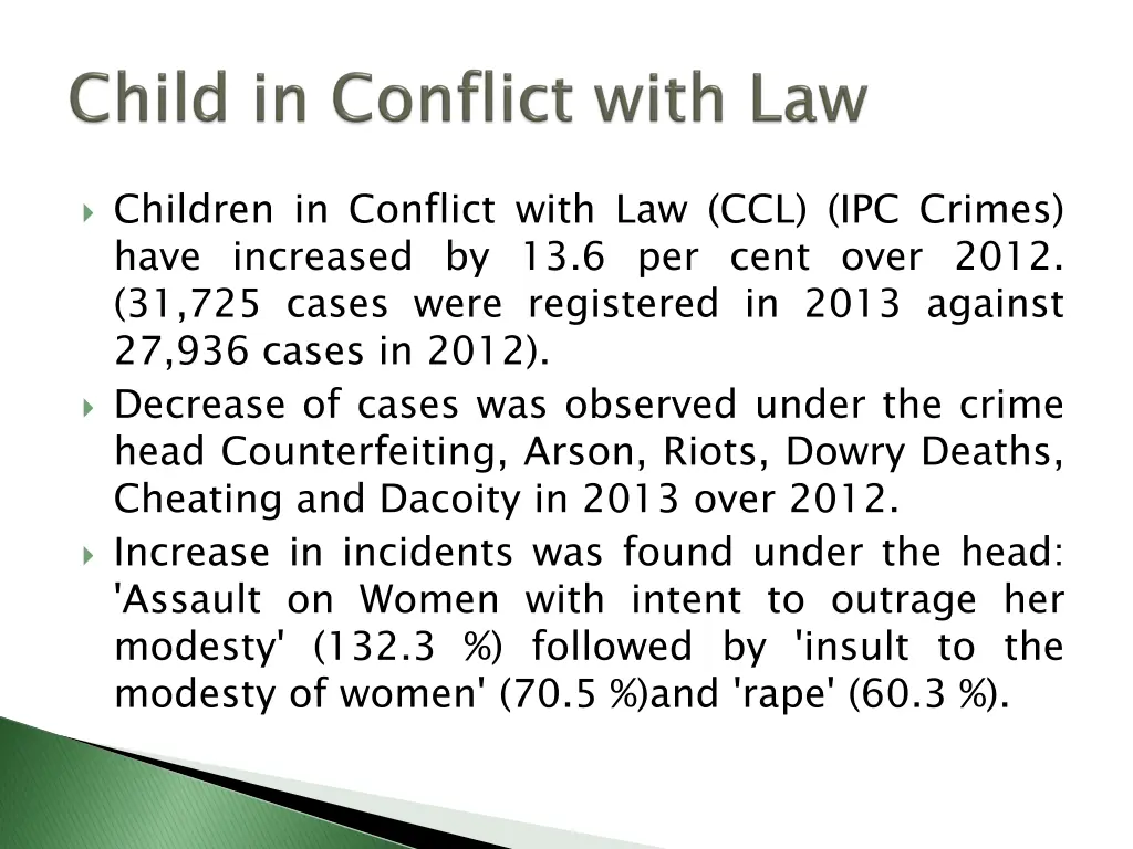 children in conflict with law ccl ipc crimes have