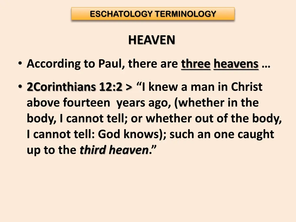 eschatology terminology