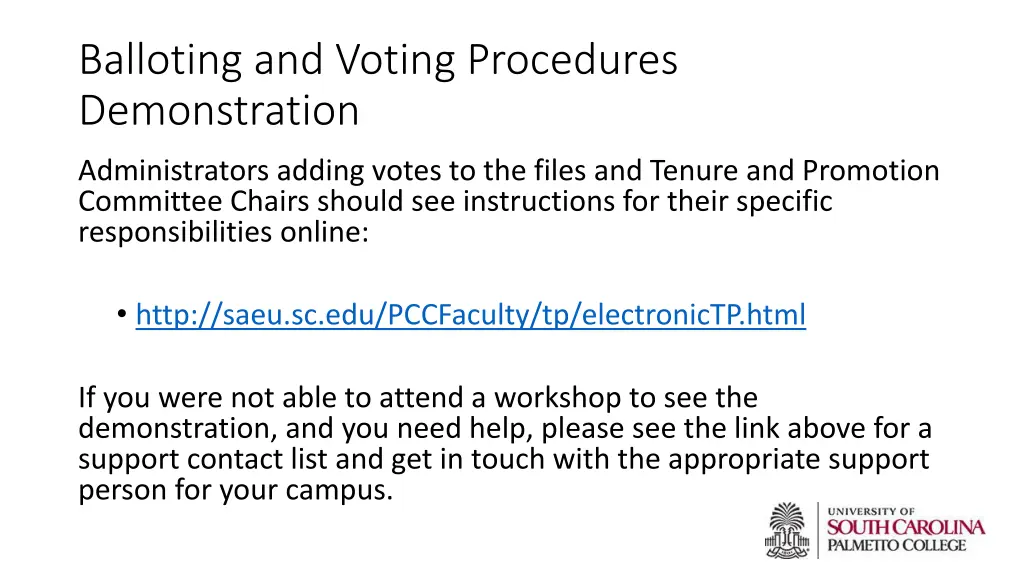 balloting and voting procedures demonstration 1