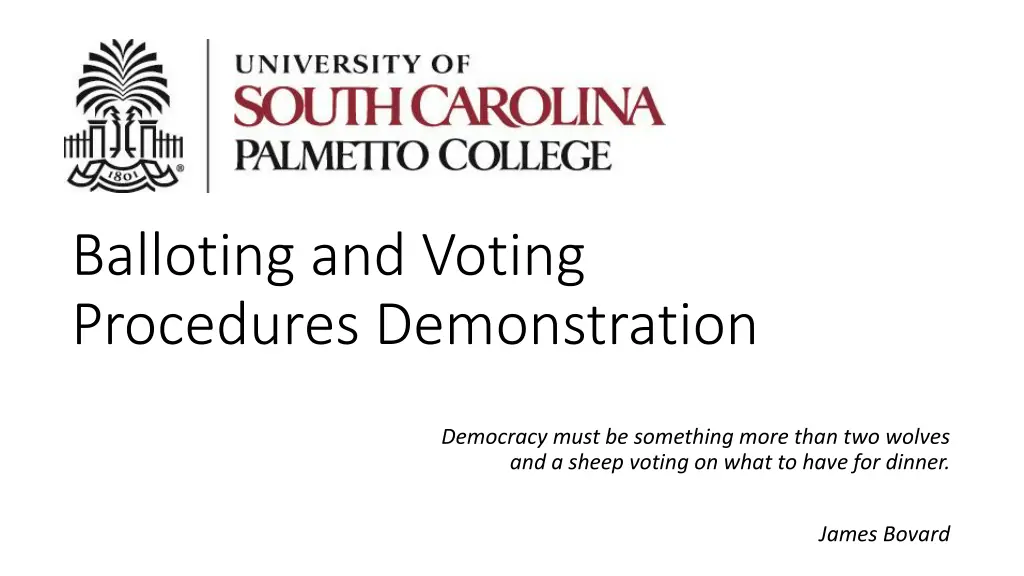 balloting and voting procedures demonstration