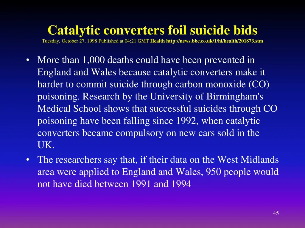 catalytic converters foil suicide bids tuesday