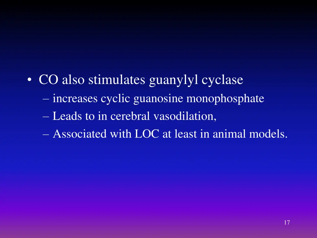 co also stimulates guanylyl cyclase increases