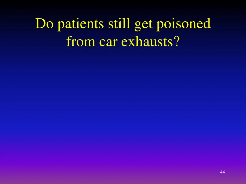 do patients still get poisoned from car exhausts