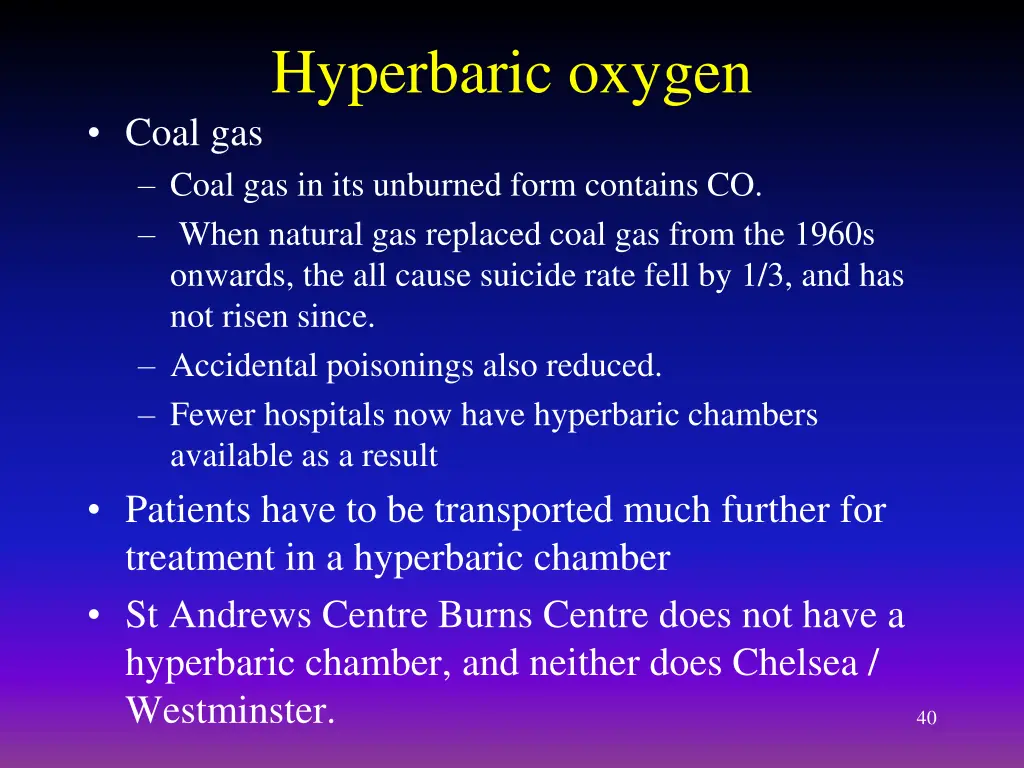 hyperbaric oxygen coal gas coal