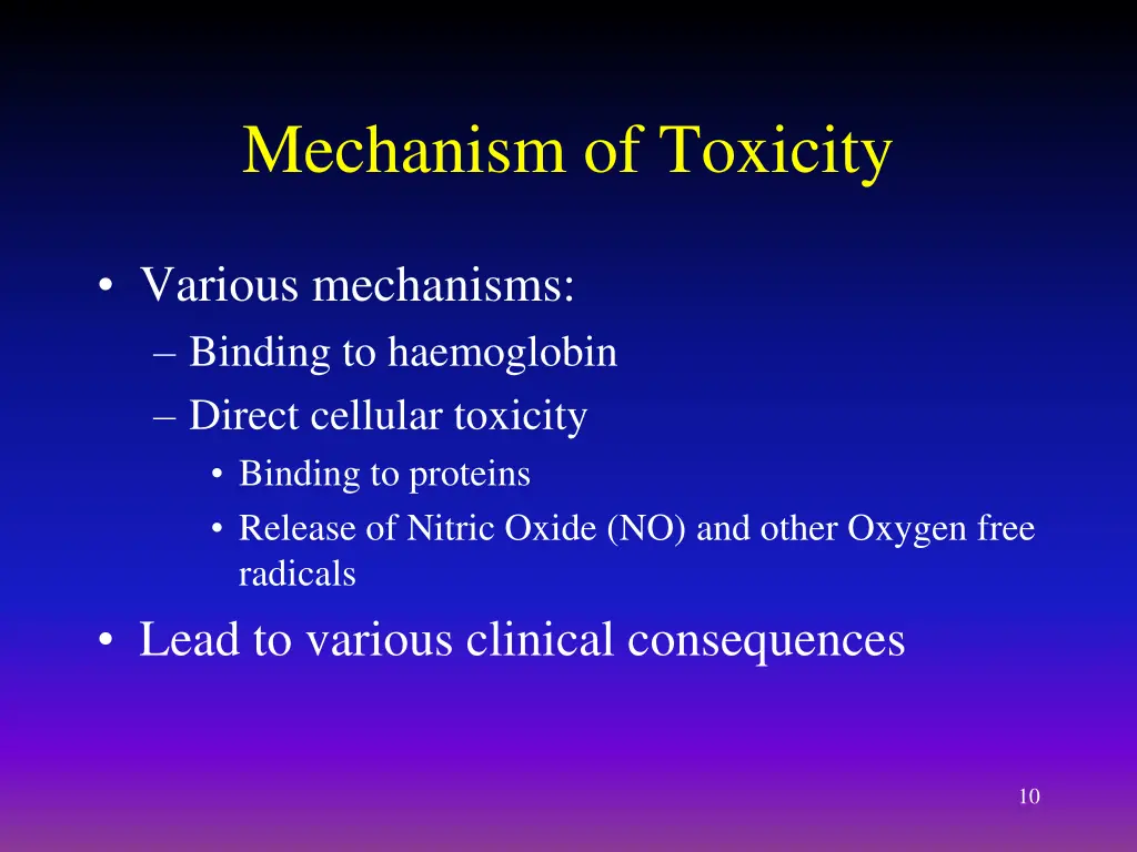 mechanism of toxicity