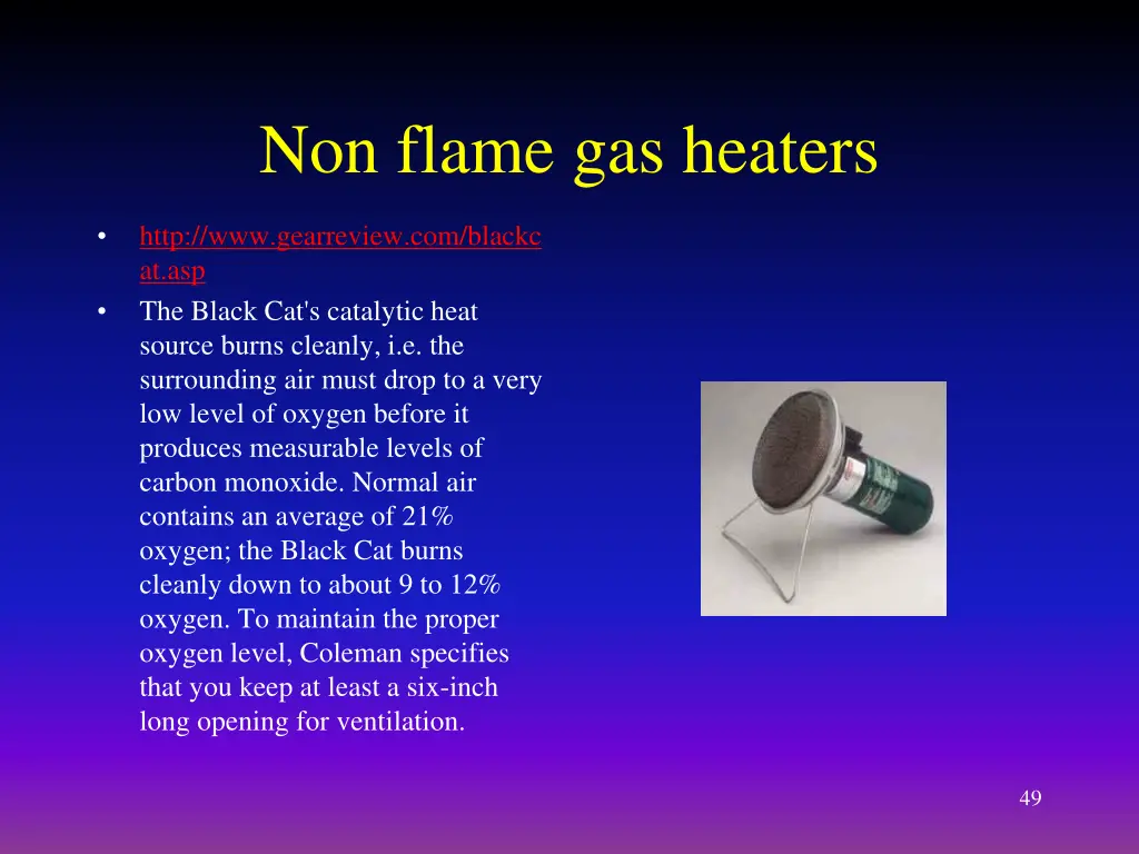 non flame gas heaters