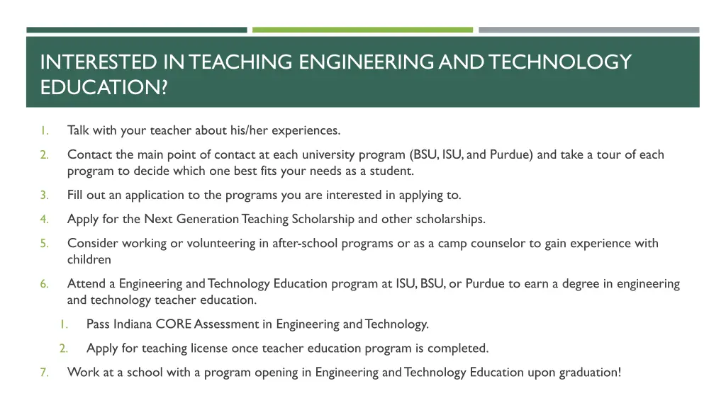 interested in teaching engineering and technology