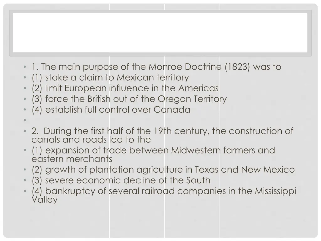 1 the main purpose of the monroe doctrine 1823