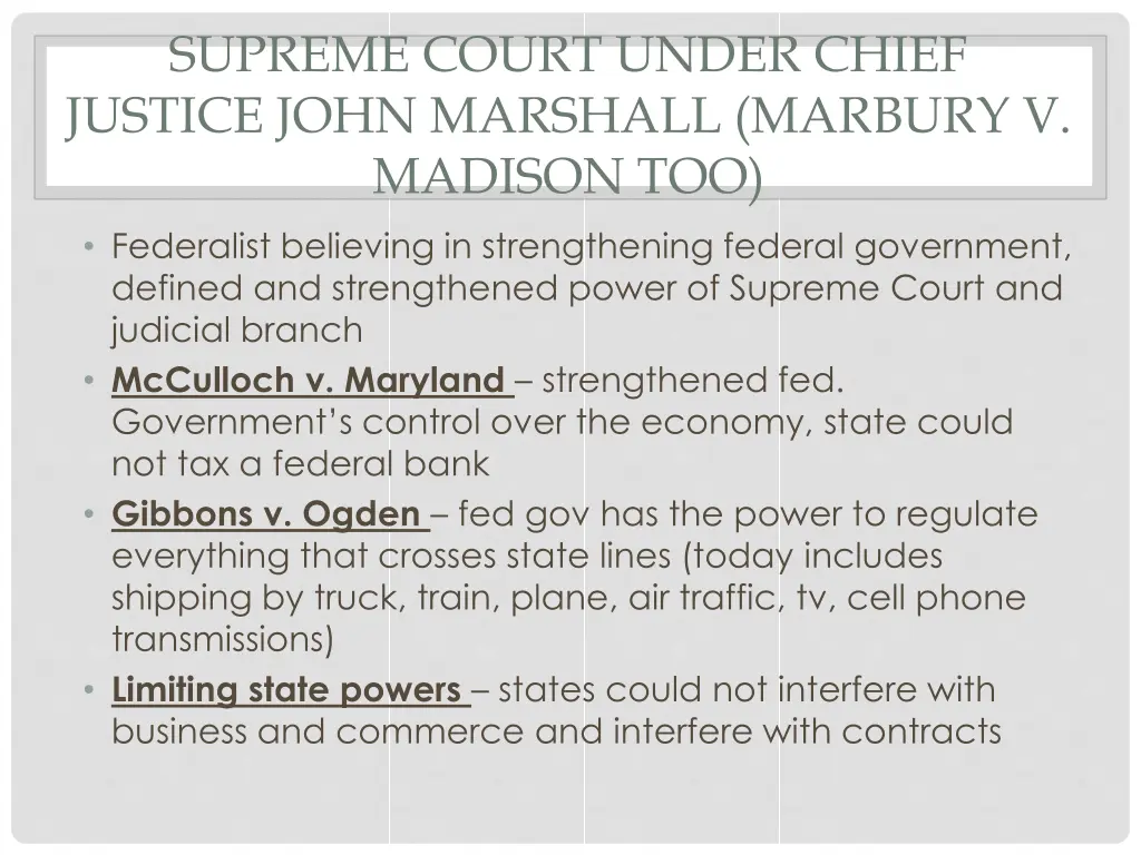 supreme court under chief justice john marshall