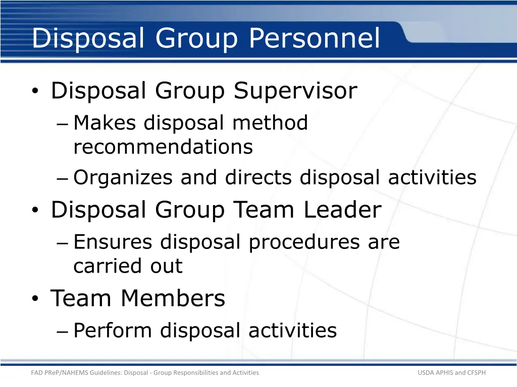 disposal group personnel