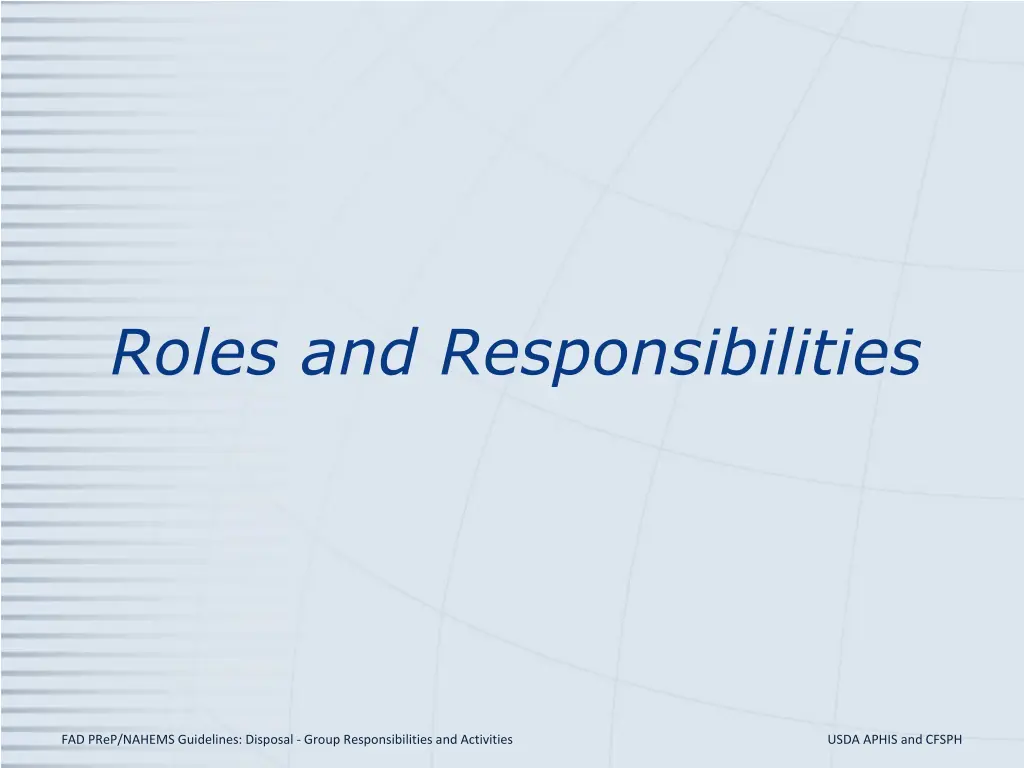 roles and responsibilities