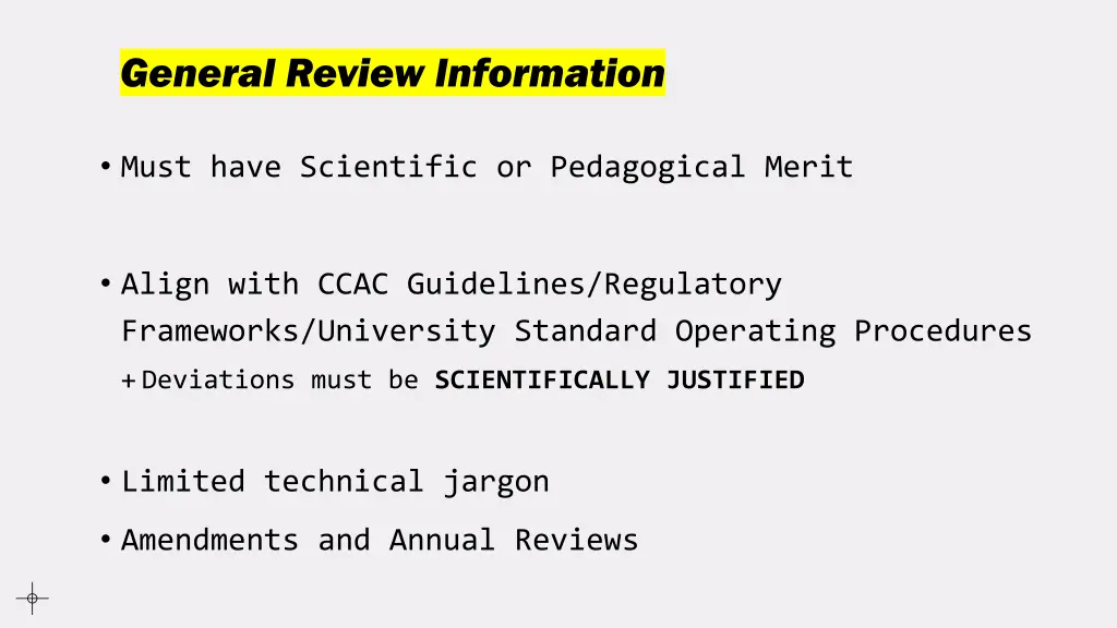 general review information