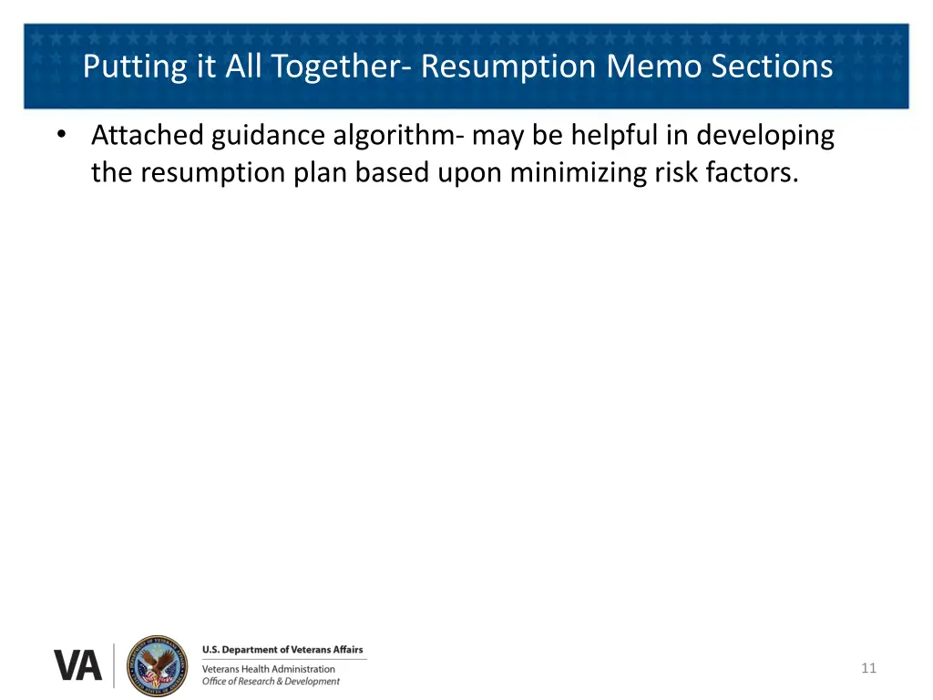 putting it all together resumption memo sections 3